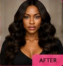 After: voluminous black waves