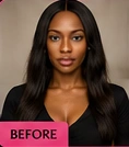Before: long straight black hair